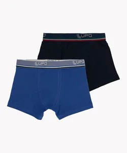 KIT 2X1 CUECA LUPO KM BOXER ROYAL E MARINHO - SORTIDO (KIT) G