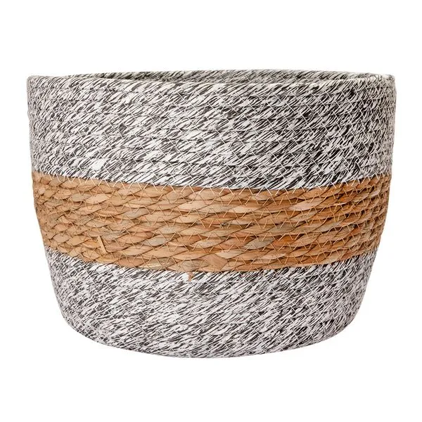 Cachepot Ambiente G Bicolor Papel E Palha Milho 29x29x23cm LM3043AMB - honeyhome