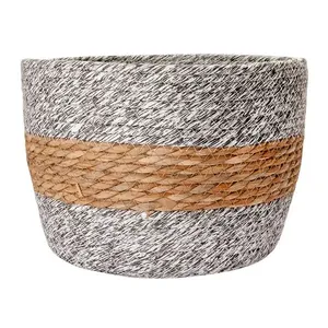 Cachepot Ambiente G Bicolor Papel E Palha Milho 29x29x23cm LM3043AMB - honeyhome