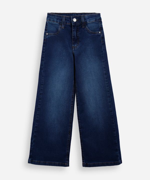 calça wide leg infantil jeans azul 4