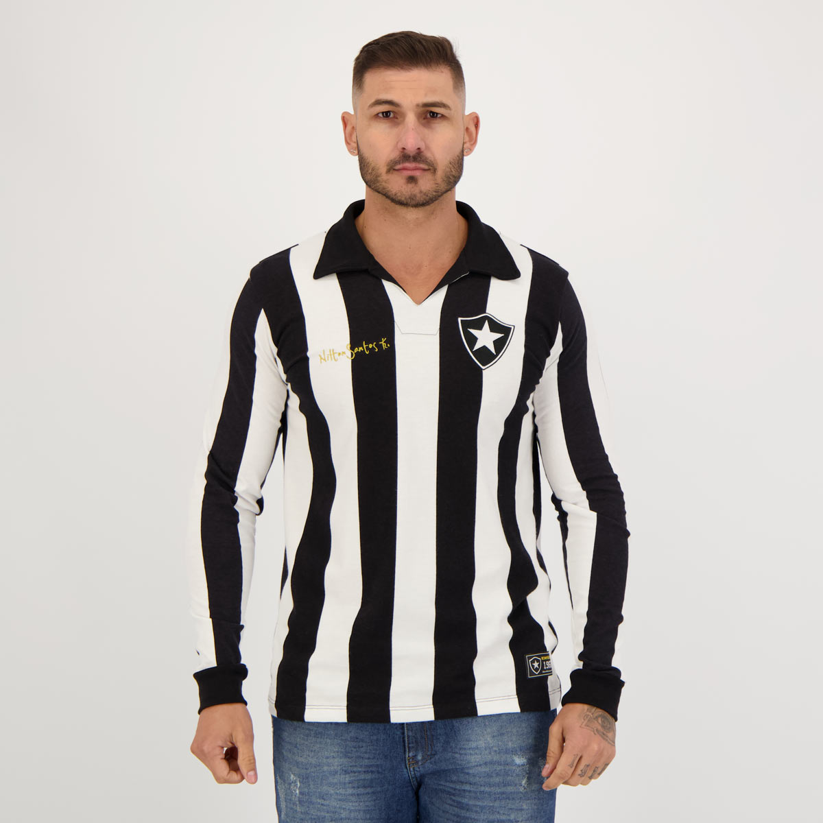 Camisa Botafogo Retrô Nilton Santos 1962 Manga Longa