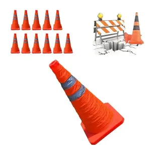 Kit 11 Cones Retráteis Sinalizadores SU-CONE3-1 com Faixas Refletivas 50cm Laranja Leva Pro Pet Kit 11 Cones Retráteis SU-CONE3-1 Faixas Refletivas 50cm Laranja Leva Pro Pet