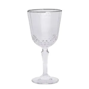 Jogo de Taças Classic Borda Prata Vidro 300ml 6 Peças - Casambiente