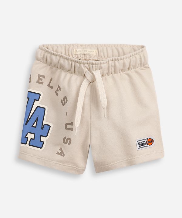 short basquete infantil de moletom nfl bege 4