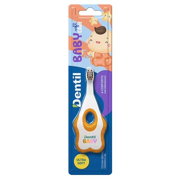 Escova De Dente Baby Soft Care Dentil Macia Cabo Emborrachado