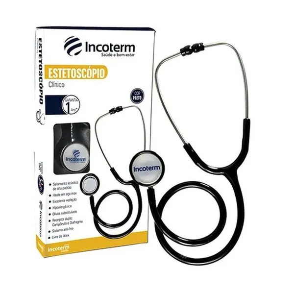 Estetoscópio Clínico Preto Incoterm (MP)