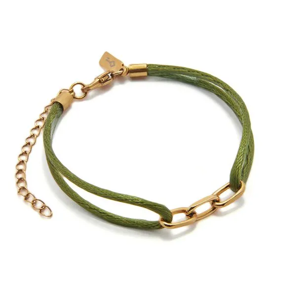 Pulseira Pétala Verde Verde Ajustável