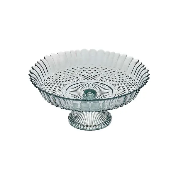Centro de Mesa Para Cozinha Diazão Com Pé Vidro Natural 2110 - Vitazza