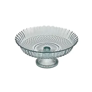 Centro de Mesa Para Cozinha Diazão Com Pé Vidro Natural 2110 - Vitazza