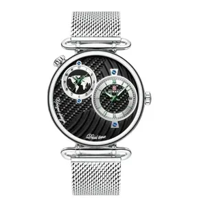 Relógio de Pulso Masculino Analógico 62002 Mostrador Duplo Pulseira de Aço Inox Impermeável Cinza Reward Relógio de Pulso Masculino 62002 Analógico Aço Inox Mostrador Duplo Cinza Reward