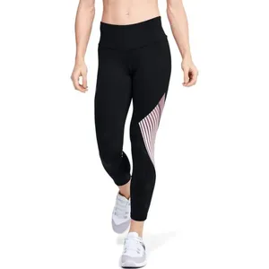 Legging de Treino Feminina Under Armour RUSH Embossed Shine Graphic Crop P Preto
