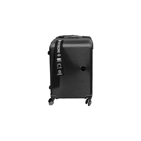 Mala de Viagem 20" Patroni com Rodinhas 360° Alça Telescópica Plástico ABS Preta 39x22x55cm LM3152 - honeyhome