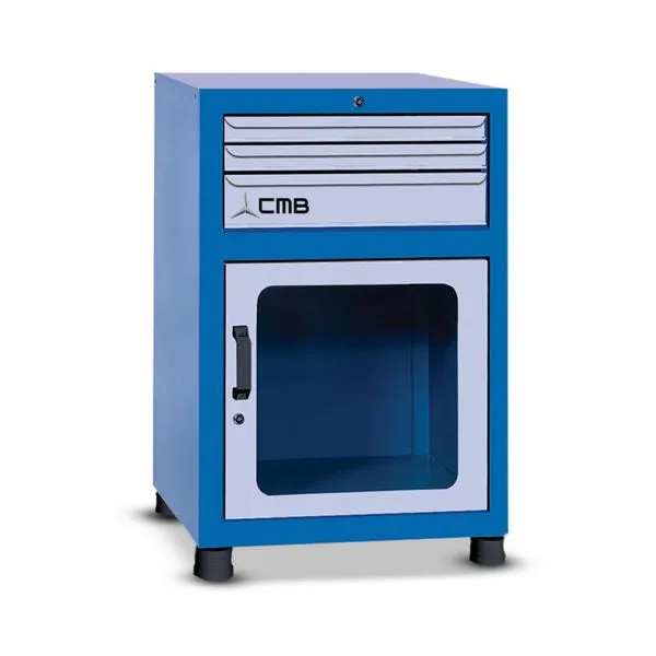 Gaveteiro modular pequeno com 1 Porta visor de acrilico e 3 Gavetas GAV615A CMB