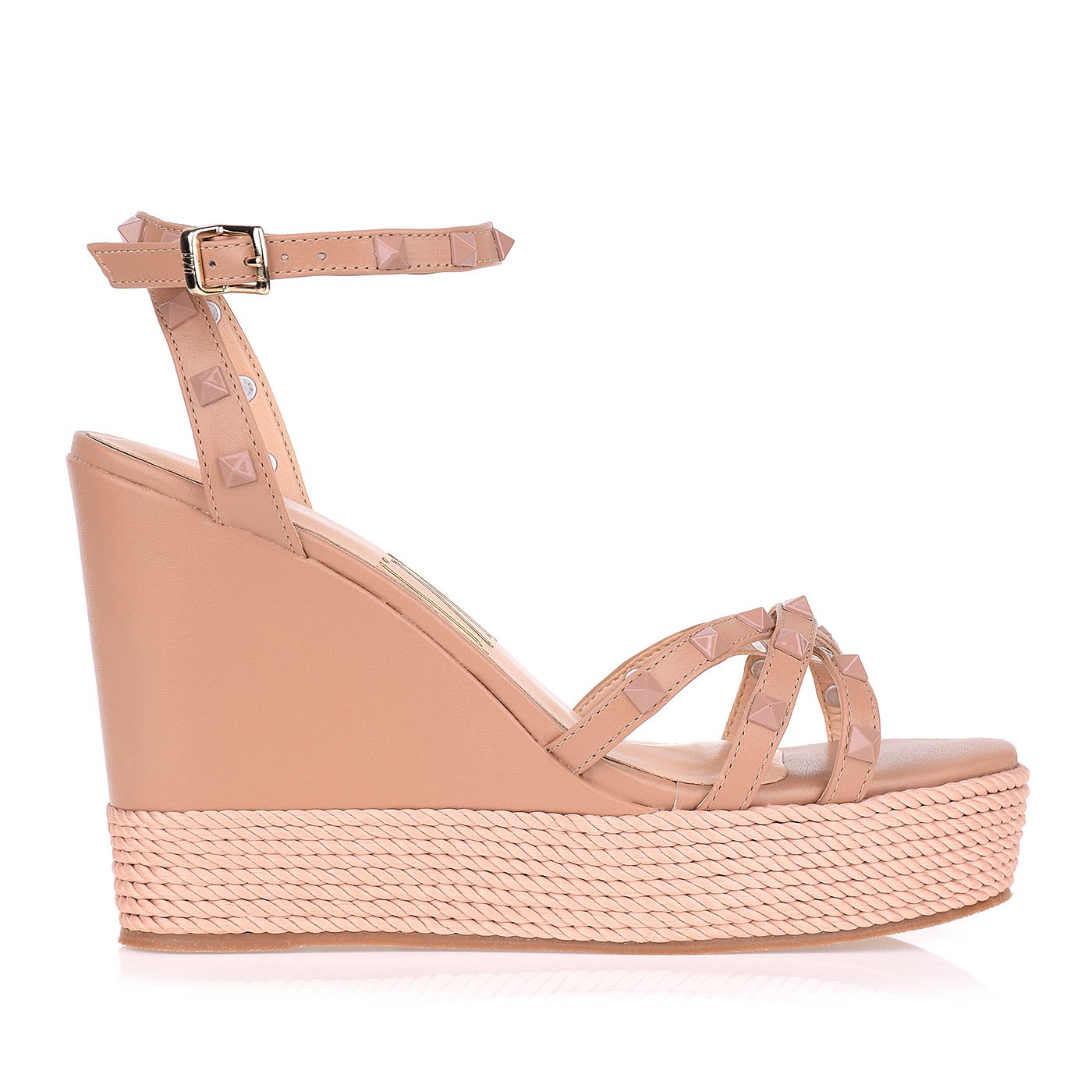 Plataforma Salto Alto New Couro Nude