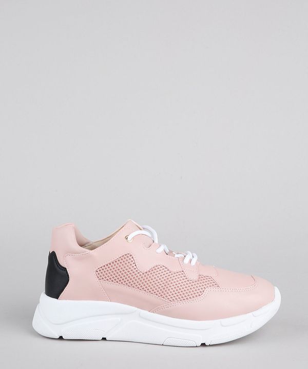 Tênis Chunky Feminino Oneself com Recortes Rosa Claro 38