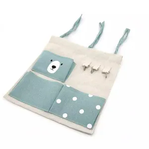 Organizador Suspenso Le Baby com Ganchos e Três Bolsos Azul