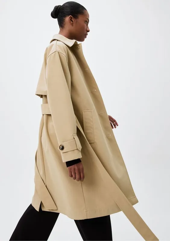 Casaco Trench Coat Feminino Alongado - Bege P
