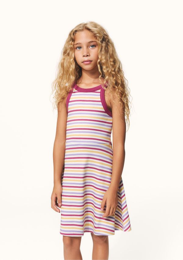 Vestido Infantil Curto Em Ribana Canelada - Rosa 014
