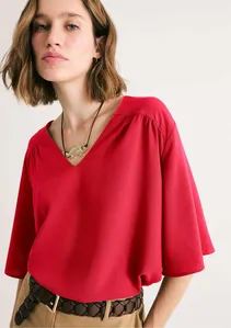 Blusa Feminina Evasê Viscolinho - Vermelho XG