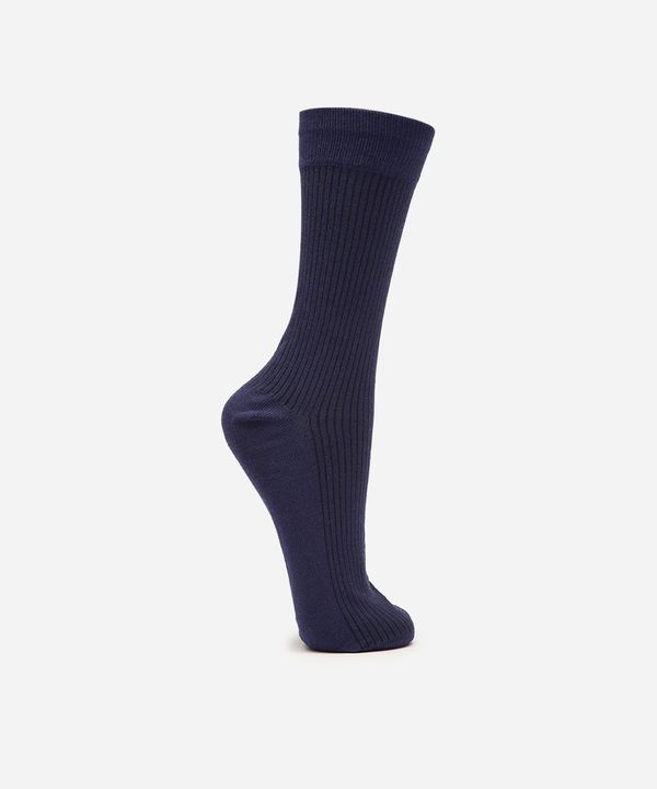 meia cano longo canelada azul 39-43