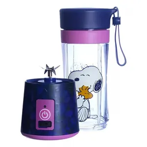 Garrafa Mixer Mini Liquidificador Snoopy Bloom Zonacriativa 300ml (MP)