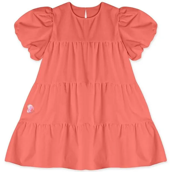 Vestido Lilica Ripilica Manga Curta Laranja 12