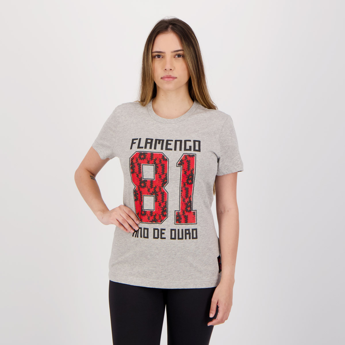 Camisa Adidas Flamengo Gráfica Feminina Cinza