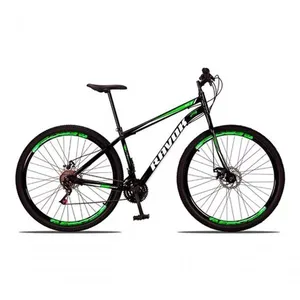 Bicicleta Bike Aço 21 Marchas Velocidades Aro 29 Preto/Verde
