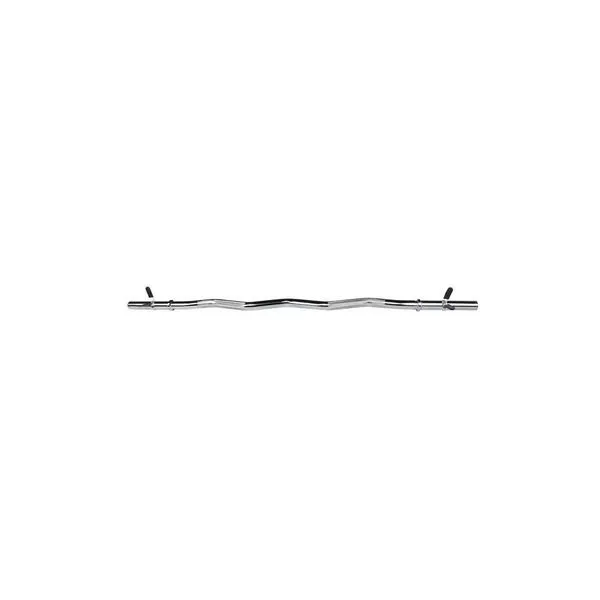 Barra W 1.20M Cromada com Presilha para Musculação Uso Profissional Prata Kikos Barra W 1.20M Cromada com Presilha para Treinos Funcionais Prata Kikos