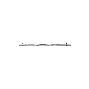 Barra W 1.20M Cromada com Presilha para Musculação Uso Profissional Prata Kikos Barra W 1.20M Cromada com Presilha para Treinos Funcionais Prata Kikos