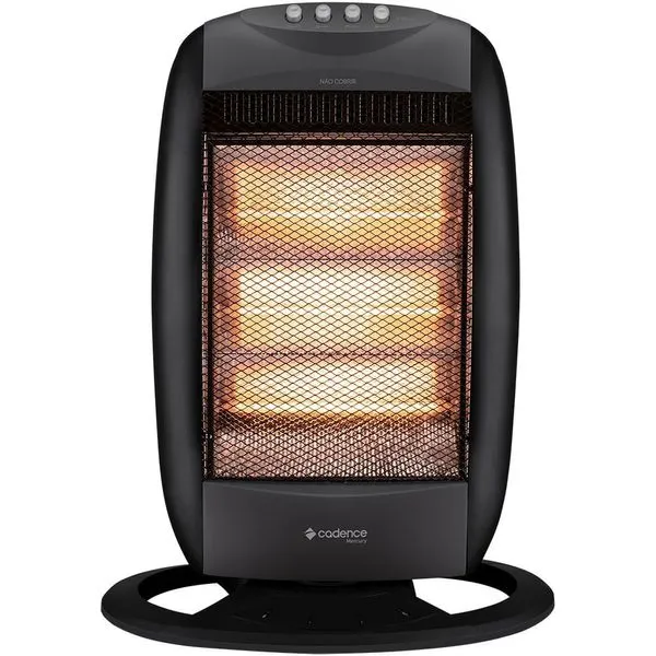 Aquecedor Elétrico Ultra Turbo com Base Giratória Oscilação e Desligamento Automático Preto Cadence 220V Aquecedor Cadence Ultra Turbo Base Giratoria 1200w Preto 220V