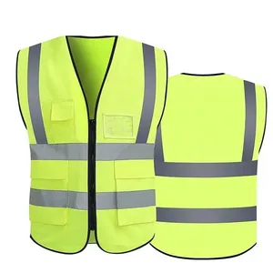 Colete Faixa Sinalizador Refletivo Segurança Trabalho Epi Blusao Fluorescente Obra Bolsos