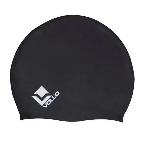 Touca de Natação Hidroginástica em Silicone Adulto com Proteção Capilar Preto Vollo Sports Touca de Natação Hidroginástica Silicone Adulto Preto Vollo Sports