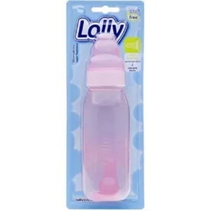Mamadeira Infantil Clean 220ml Rosa com Bico TPE BPA Free Lolly - Praticidade e Segurança Mamadeira Lolly Clean Rosa 220Ml - Lolly