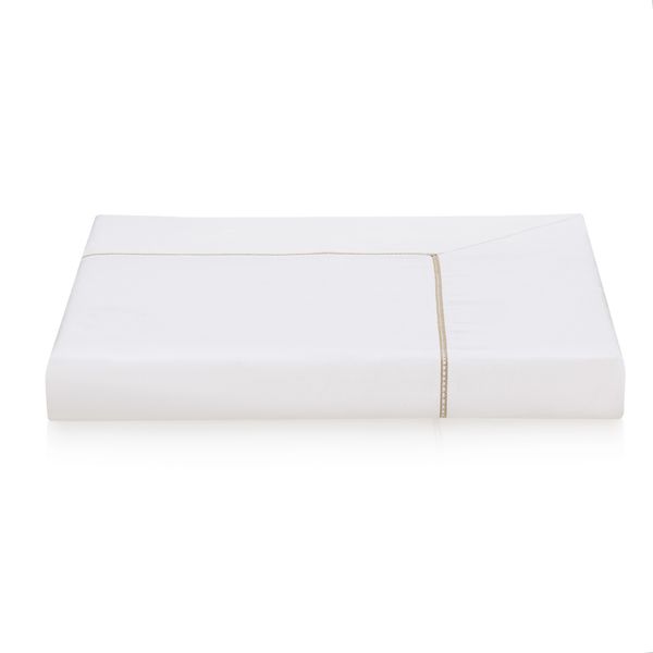 Duvet Queen 100% Algodão Egípcio 300 fios Portello Branco/Legno
