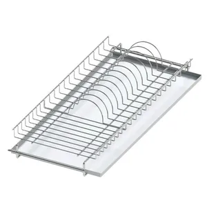Escorredor de Pratos Louças Aéreo 670mm Fixo Embutir Elevatta Bandeja Inox Dimec