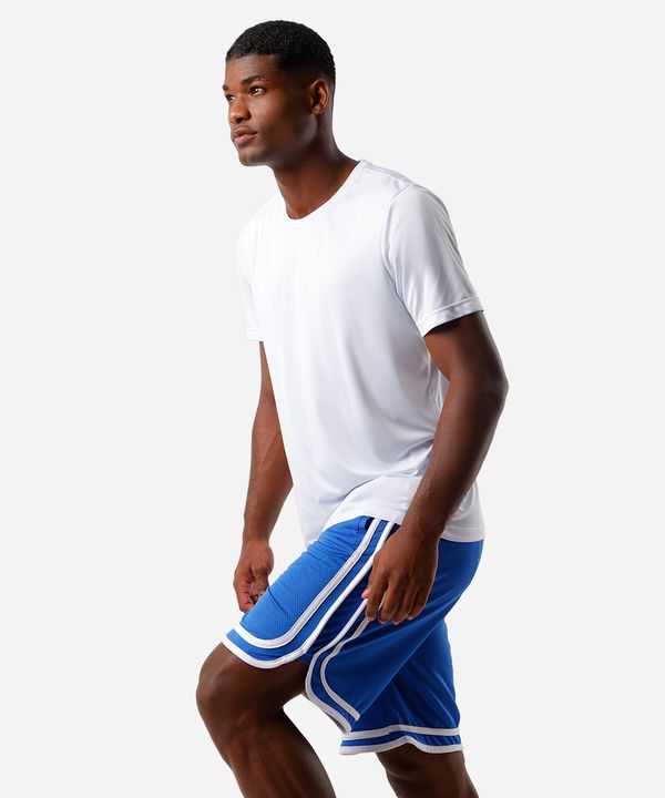 bermuda esportiva masculina com listras azul P