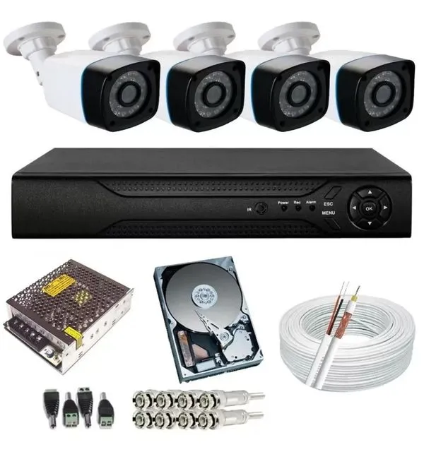 Kit 4 Camera de Segurança Residencial Full hd 2mp Acesso Internet P2p