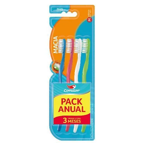 Escova Dental Condor Plus Macia 4 Unidades