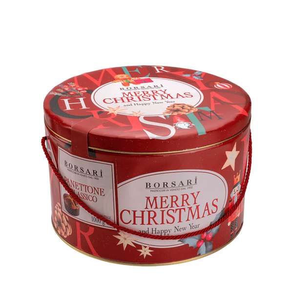 Panettone Clássico Lata Vermelha Merry Christmas Borsari – 1kg