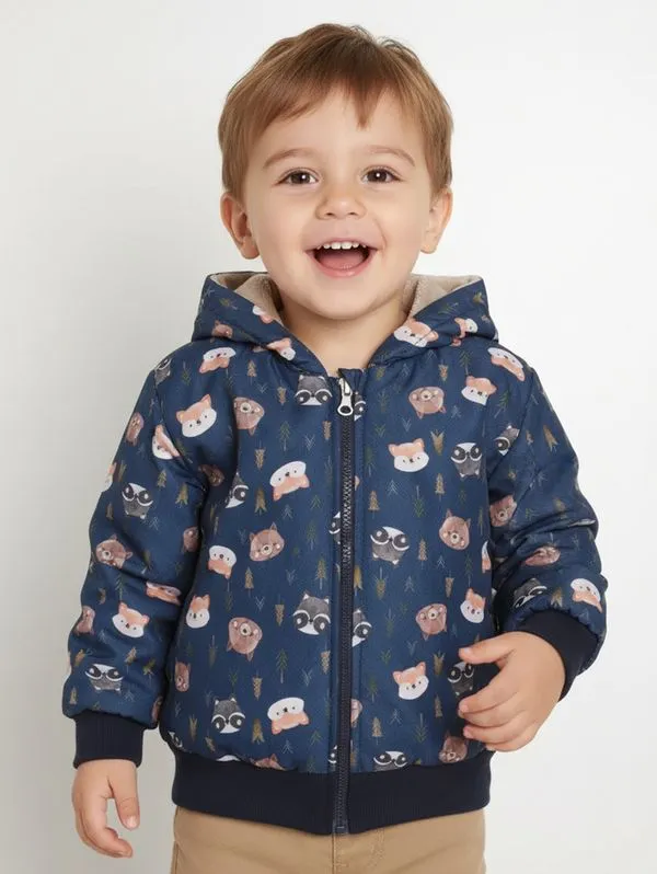 Jaqueta Microfibra Bomber Infantil Para Menino - MARINHO 2