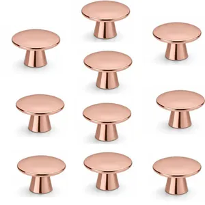Kit 10 Puxadores de Armário Rose Gold Ponto 4x2,7cm Metálico Cog Bigfer Móveis