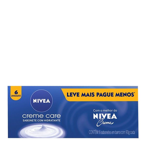 Kit Sabonete em Barra Nivea Creme Care 6 Unidades de 90g