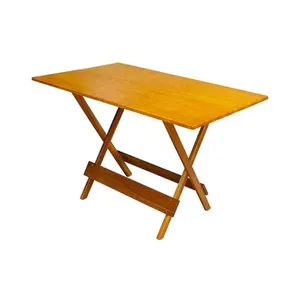 Mesa Para Açaí Dobravel De Madeira 1,20x70 - Natural - Marrom