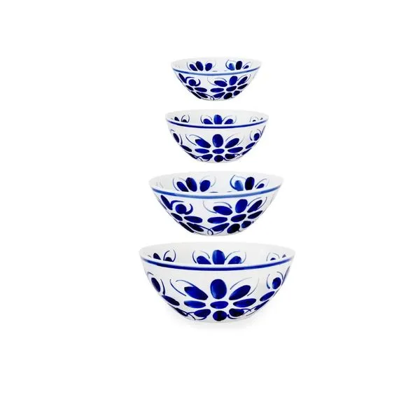 Conjunto de 4 tigelas bowls Porcelana Pintada a mão N