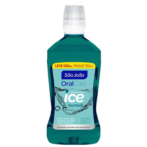 Enxaguante Bucal São João Ca Hortelã Leve 500ml Pague 350ml ENX BUCAL SAO JOAO CA LV500 PG350ML HORT