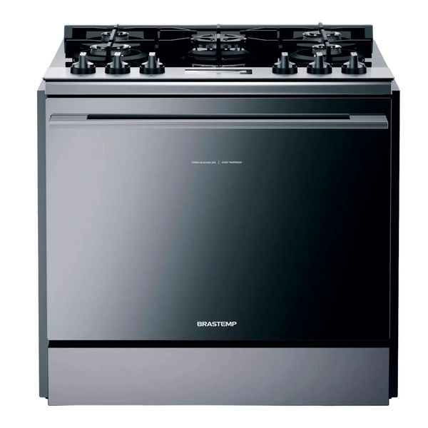Fogão Brastemp 5 Bocas de Embutir Cor Inox com Mesa de Vidro e Touch Timer com Autodesligamento - BYS5VCR 220V
