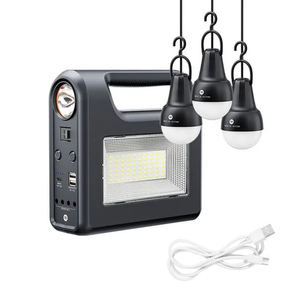 Lanterna com Painel Solar DP-7719 para Iluminação Portátil com Bateria Interna Recarregável de 8000MAH DP Lanterna com Painel Solar DP-7719 com Bateria Interna Recarregável de 8000MAH DP