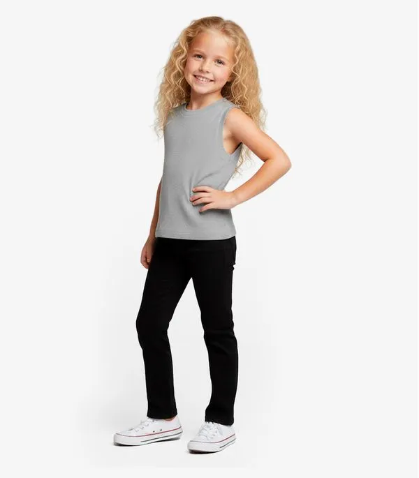 Regata Básica Infantil Menina Lisa Soletex Cinza 4