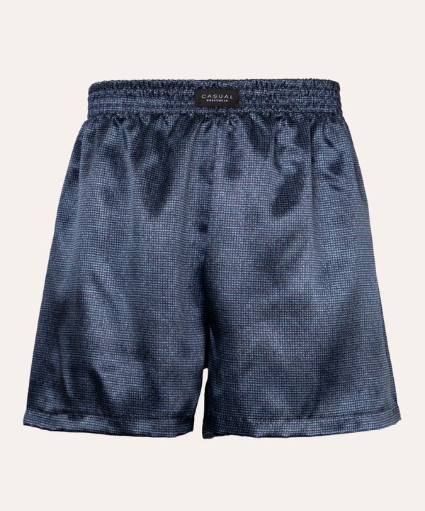samba canção de cetim casual estampada azul marinho G